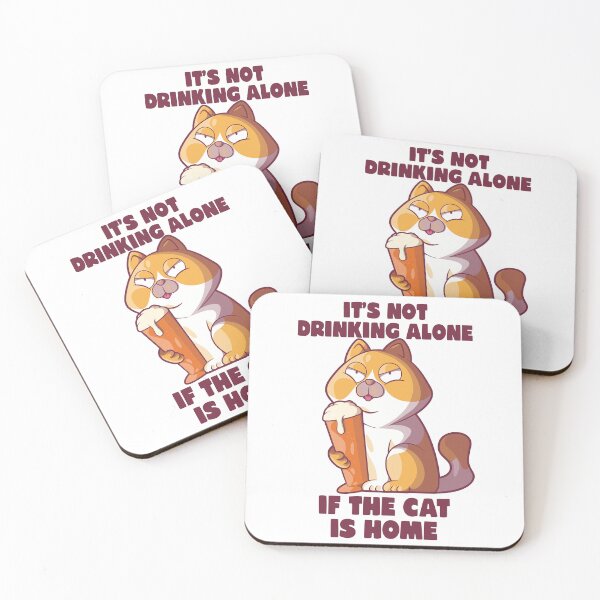 Item preview, Beer cat funny drinking joke – It’s not drinking alone (on light colors) designed and sold by messy-nessie.