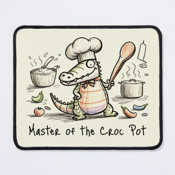 Item preview, Master of the Croc Pot Funny Alligator Chef | Cute Crocodile Cooking Cartoon Design designed and sold by Sachie's Studio.