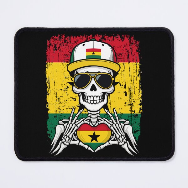 Item preview, Ghana Pride Skeleton Art Tee designed and sold by Colorful Designs.