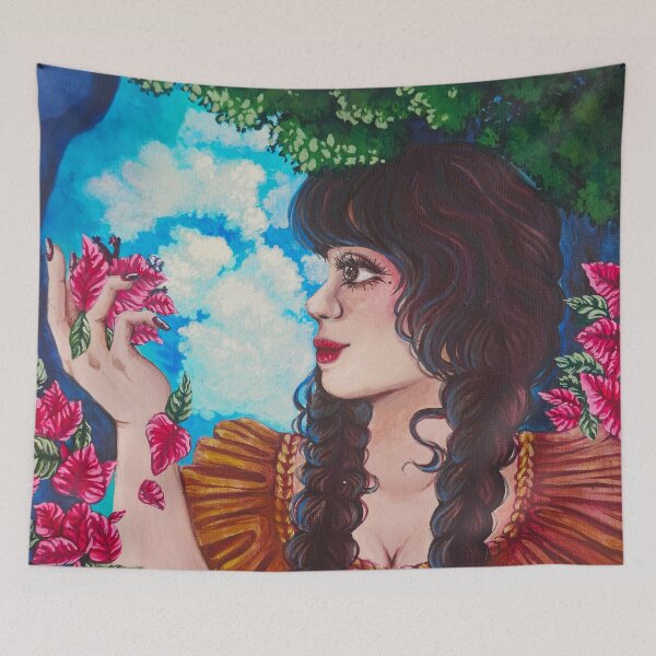 Item preview, The Girl Who Spoke to Flowers Cottagecore Floral Art designed and sold by KateDreams.