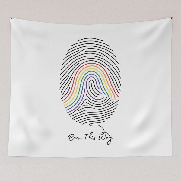 Item preview, Rainbow Gay Pride Fingerprint Born This Way designed and sold by TackyTime.