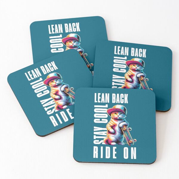 Item preview, Cool Cat Skateboard Vibes – Lean Back Stay Cool Ride On Street Style Cat Design designed and sold by Sachie's Studio.