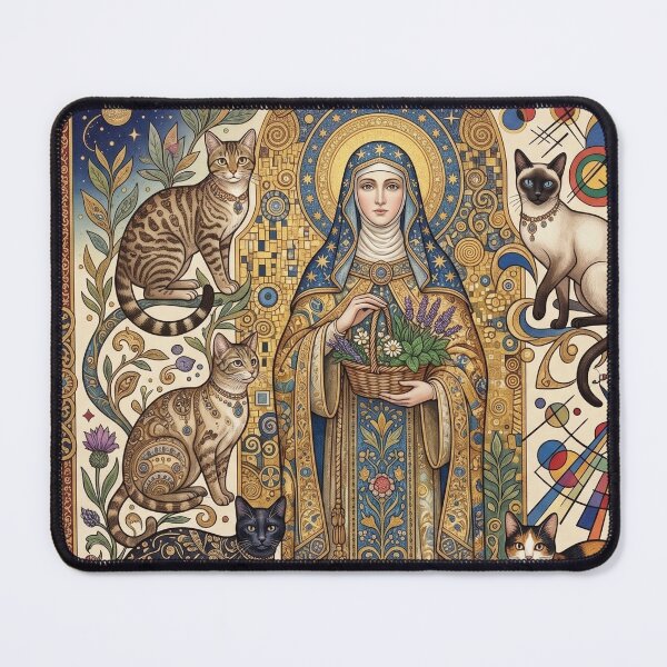 Item preview, Saint Gertrude of Nivelles with cats. designed and sold by Natalia-Vlad.