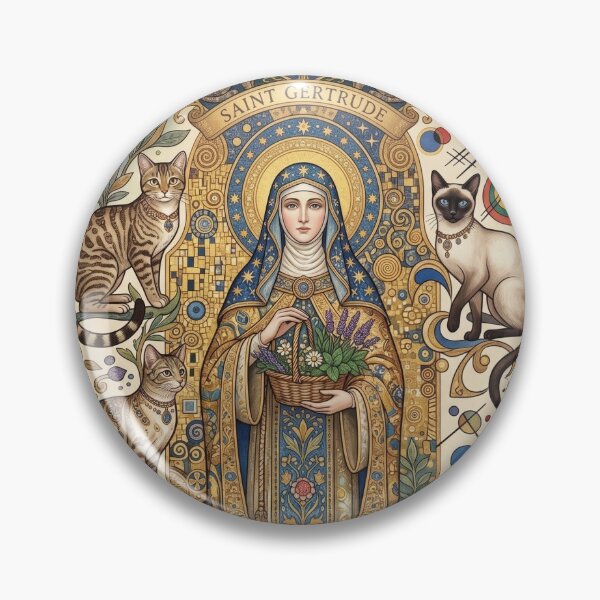 Item preview, Saint Gertrude of Nivelles with cats. designed and sold by Natalia-Vlad.