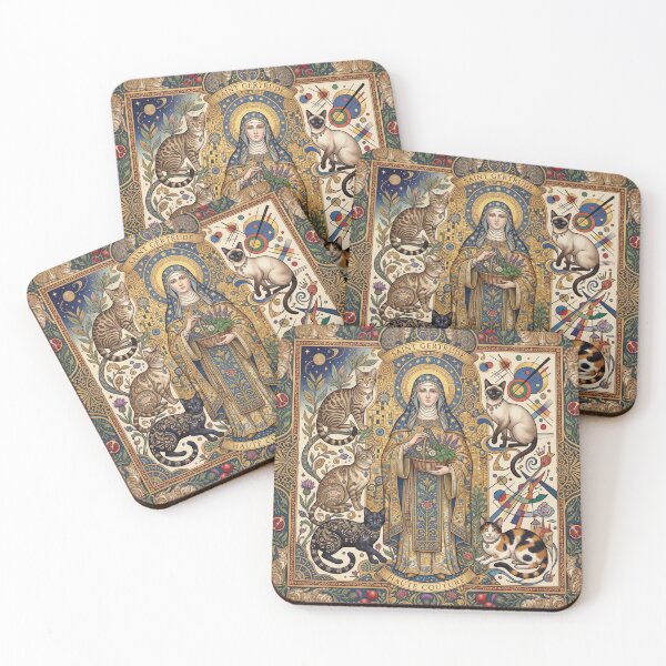 Item preview, Saint Gertrude of Nivelles with cats. designed and sold by Natalia-Vlad.