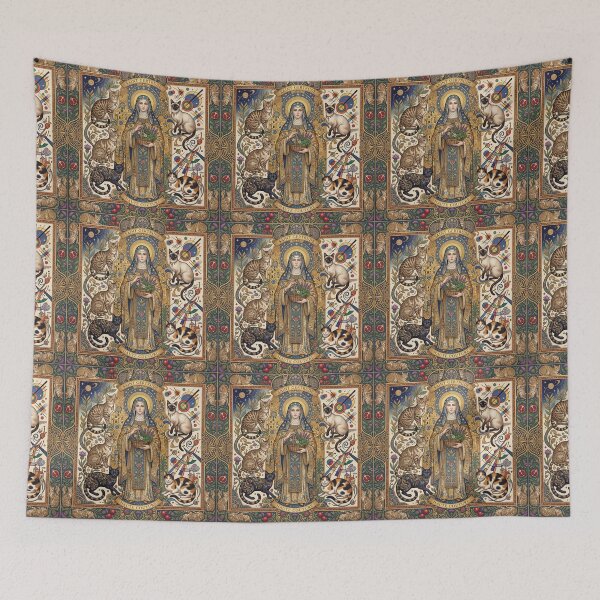 Item preview, Saint Gertrude of Nivelles with cats. designed and sold by Natalia-Vlad.