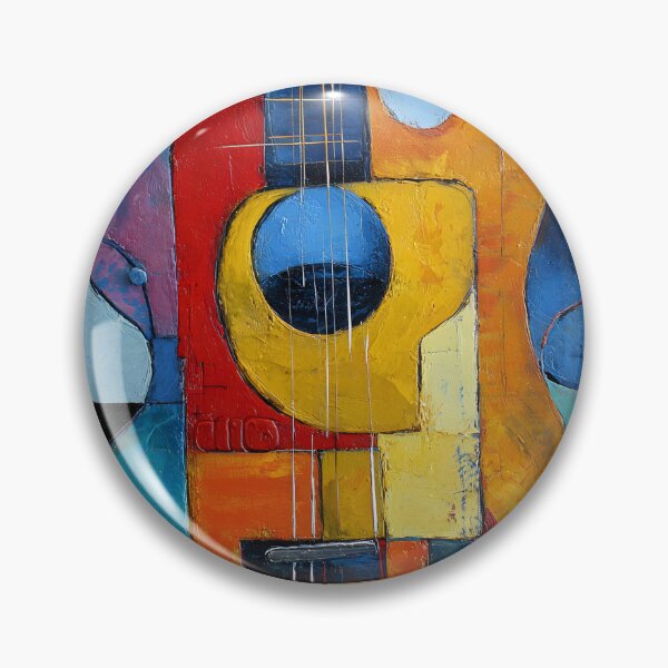 Item preview, Strike Some Chords Abstract Guitar in Geometric Rock and Roll Explosion of Color designed and sold by OlfactoART Studio.