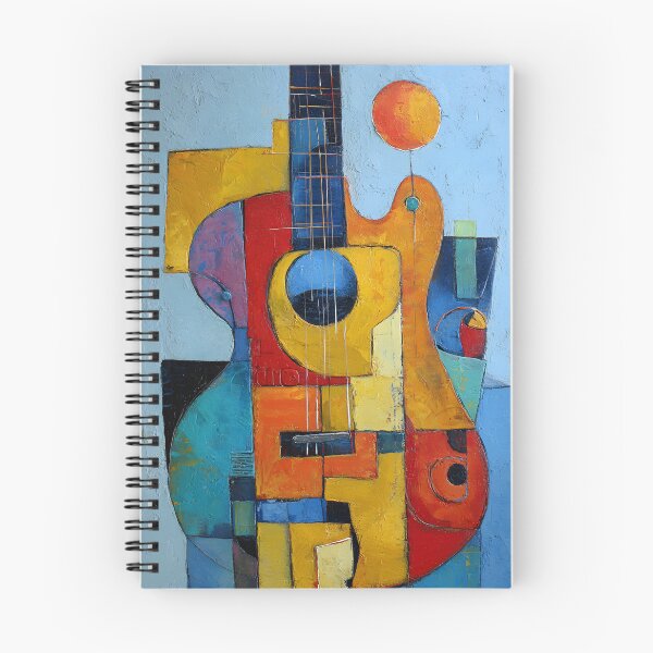 Item preview, Strike Some Chords Abstract Guitar in Geometric Rock and Roll Explosion of Color designed and sold by OlfactoART Studio.