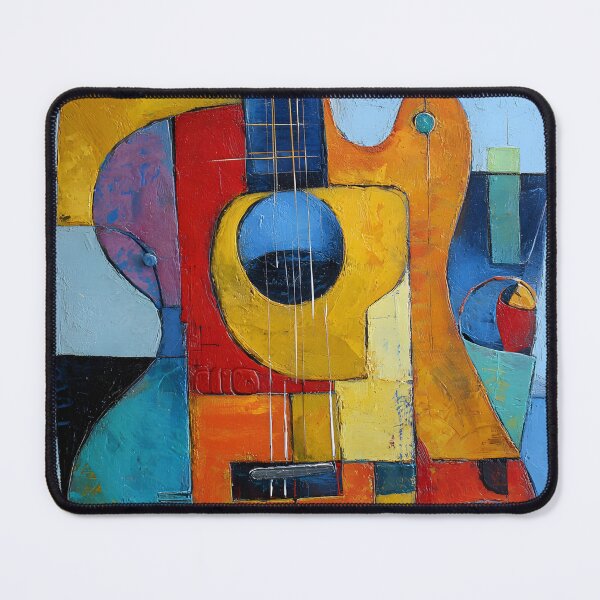 Item preview, Strike Some Chords Abstract Guitar in Geometric Rock and Roll Explosion of Color designed and sold by OlfactoART Studio.