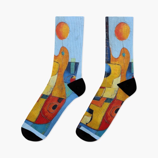 Item preview, Strike Some Chords Abstract Guitar in Geometric Rock and Roll Explosion of Color designed and sold by OlfactoART Studio.