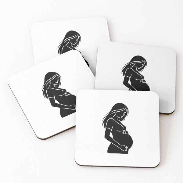 Item preview, Pregnant woman silhouette holding belly isolated on transparent background designed and sold by Creative88Art.