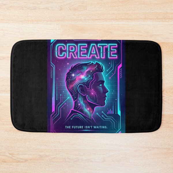 Item preview, Create the future isnt waiting neon cyberpunk art designed and sold by ART ATTACK ZONE.