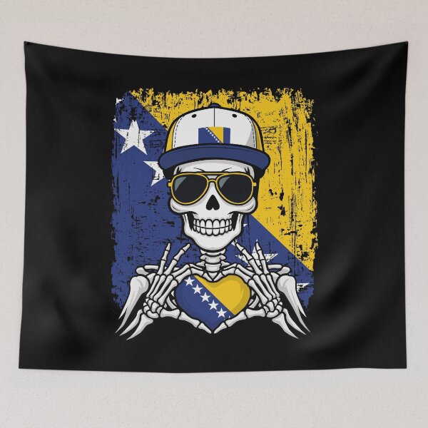 Item preview, Bosnia-Inspired Pride Skeleton Art Tee designed and sold by Colorful Designs.