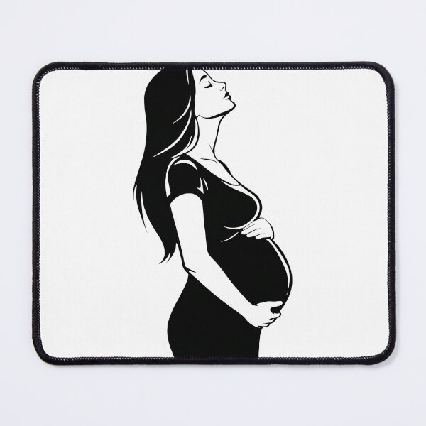 Item preview, Pregnant woman silhouette holding belly on transparent background designed and sold by Creative88Art.