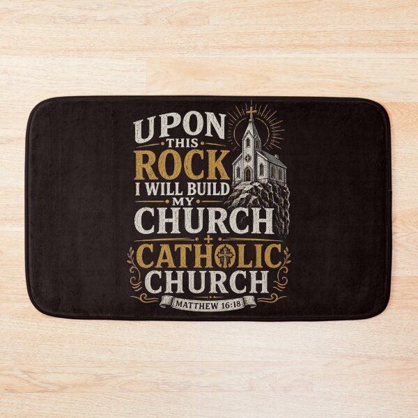Item preview, Upon This Rock I Will Build My Church Catholic Church Matthew 16:18 designed and sold by NapoliApparel.