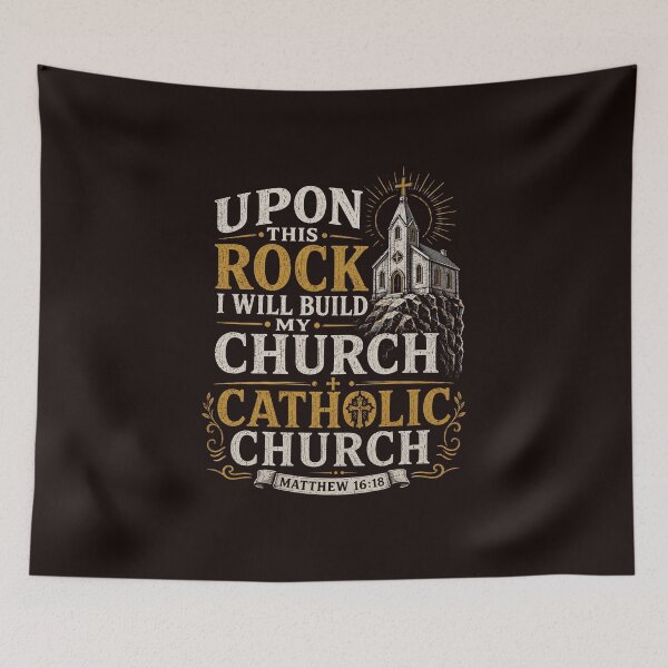 Item preview, Upon This Rock I Will Build My Church Catholic Church Matthew 16:18 designed and sold by NapoliApparel.