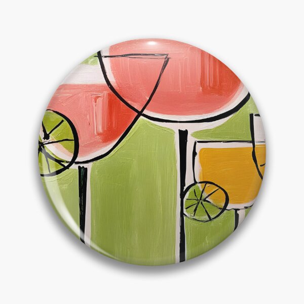 Item preview, Tropical Citrus Celebration- Pink and Orange Cocktails with Fresh Lemon and Lime on Vibrant Backdrop designed and sold by OlfactoART Studio.