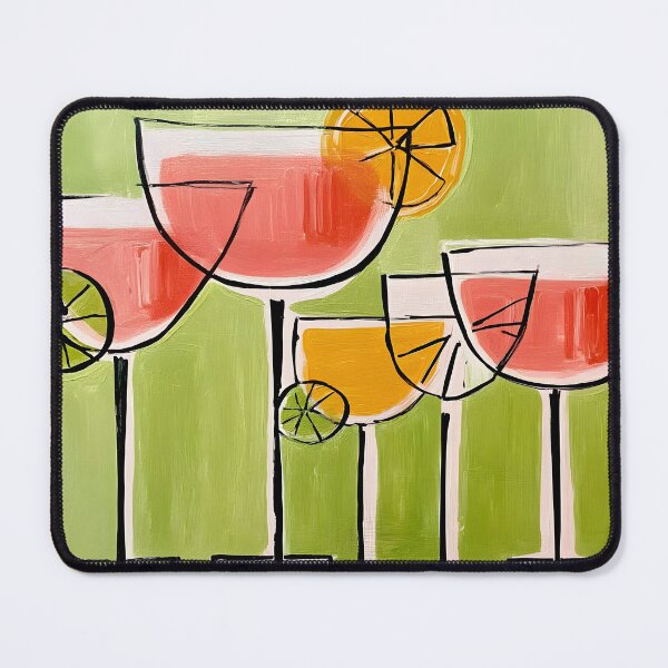Item preview, Tropical Citrus Celebration- Pink and Orange Cocktails with Fresh Lemon and Lime on Vibrant Backdrop designed and sold by OlfactoART Studio.