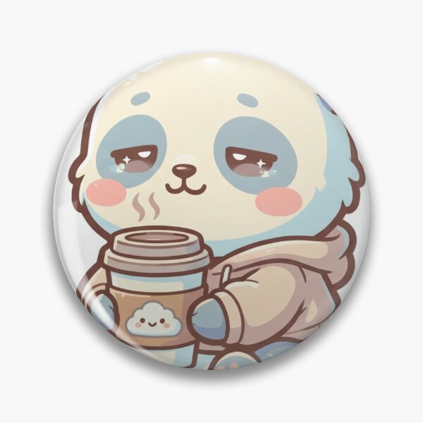 Item preview, Cute Tired Panda Coffee Sticker - Sleepy Kawaii Bear in Hoodie Art designed and sold by Stikyll.