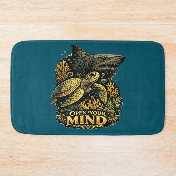 Item preview, Sea turtle and shark on a coral reef designed and sold by Elnica.