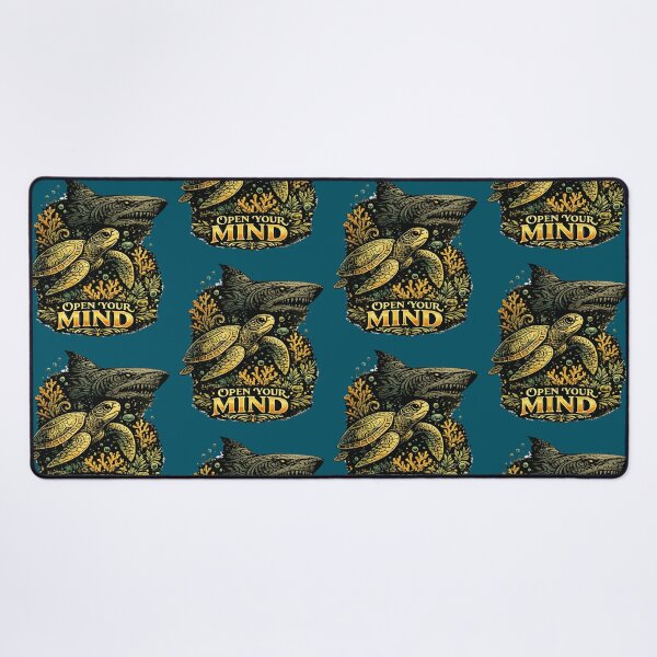 Item preview, Sea turtle and shark on a coral reef designed and sold by Elnica.