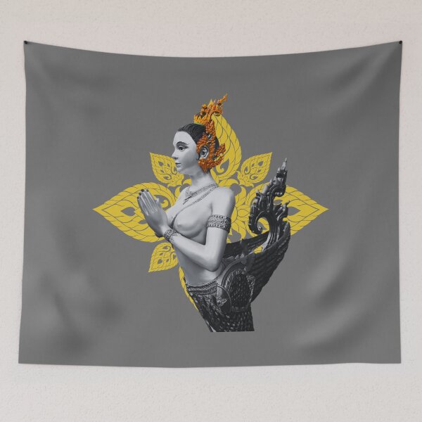 Item preview, Kinnaree Muse of Thailand B&W designed and sold by Linklandiya.