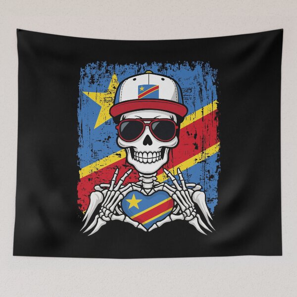 Item preview, DR Congo Pride Skeleton Art Tee designed and sold by Colorful Designs.