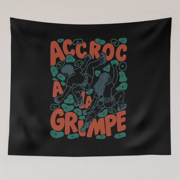 Item preview, Accroc A La Grimpe Bouldering Illustration Art designed and sold by Mizaaj.