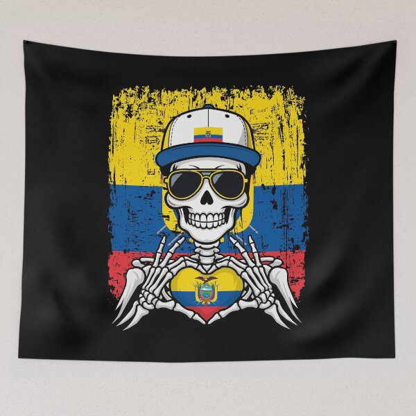 Item preview, Ecuador Pride Skeleton Art Tee designed and sold by Colorful Designs.