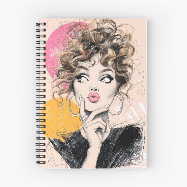 Item preview, Playful Curly Haired Woman designed and sold by RebenCantik.