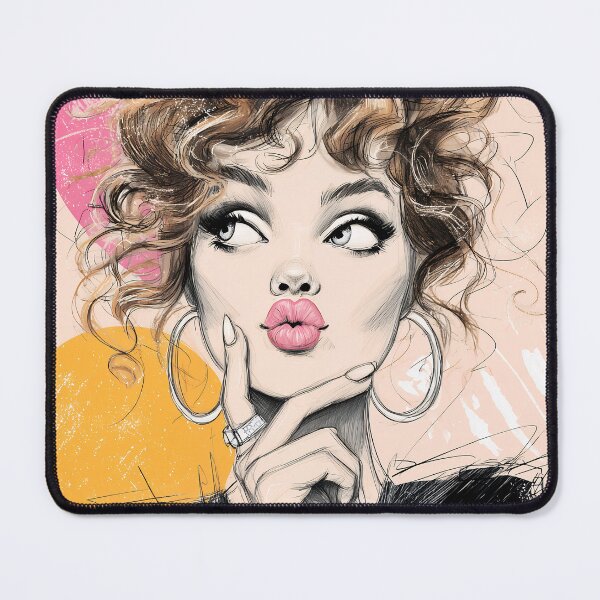 Item preview, Playful Curly Haired Woman designed and sold by RebenCantik.