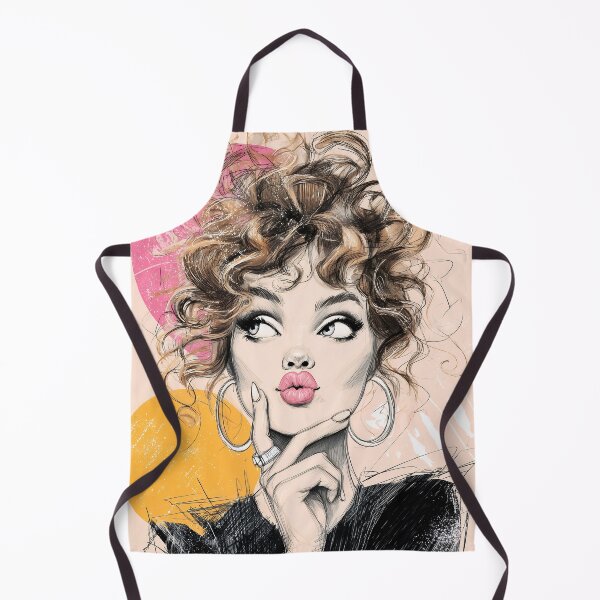 Item preview, Playful Curly Haired Woman designed and sold by RebenCantik.
