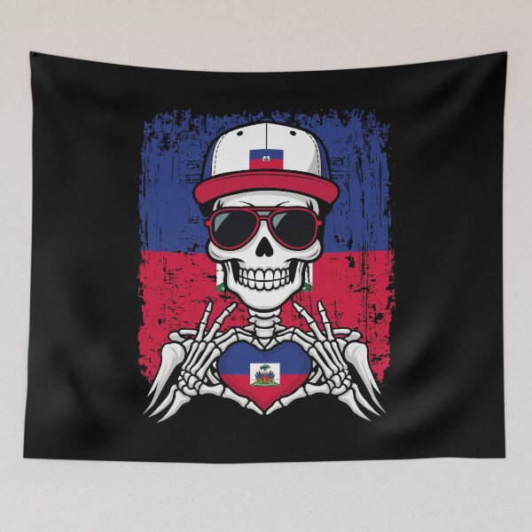 Item preview, Haiti Pride Skeleton Art Tee designed and sold by Colorful Designs.