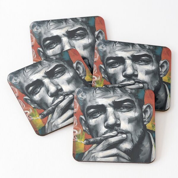Item preview, Intense Portrait of a Cigar Smoker - Bold Abstract Expression of Masculine Energy, Urban Modern Art designed and sold by OlfactoART Studio.