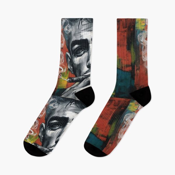 Item preview, Intense Portrait of a Cigar Smoker - Bold Abstract Expression of Masculine Energy, Urban Modern Art designed and sold by OlfactoART Studio.
