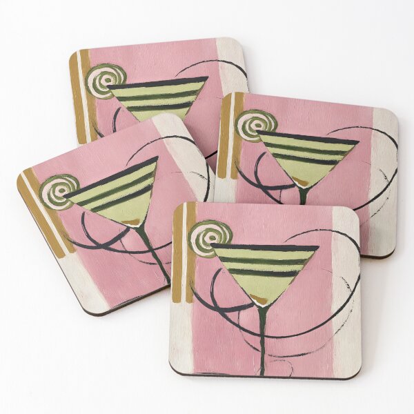 Item preview, Modern Martini Vibes - Stylized Cocktail Glass with Bold Lines and Playful Pink Abstract Energy designed and sold by OlfactoART Studio.
