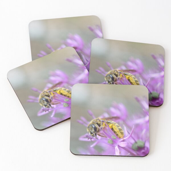 Item preview, Golden Bee on Purple Bloom designed and sold by SilentBloomLab.