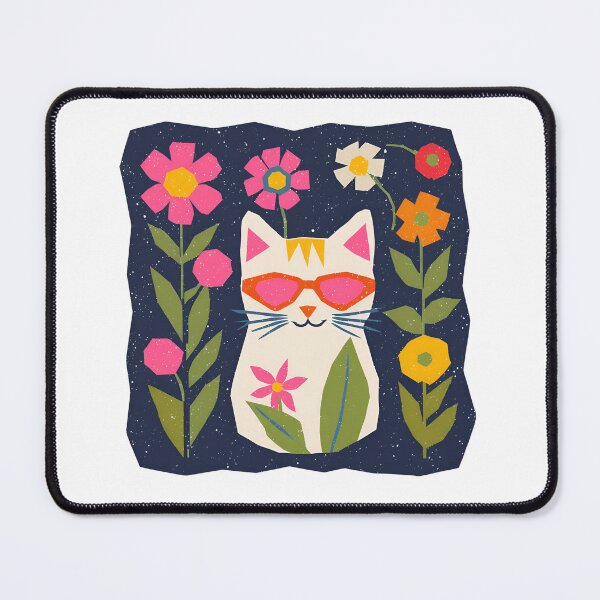 Item preview, Floral Folk Art Cat designed and sold by mellow-koko.