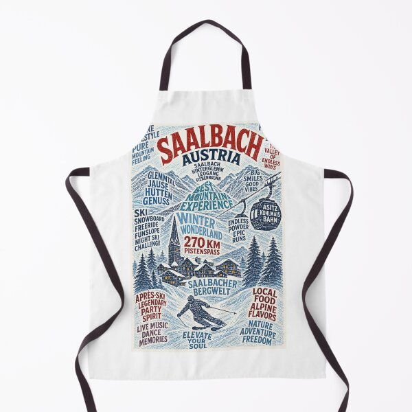 Item preview, Saalbach Austria Alpine Ski Resort with Kohlmaisbahn and Hinterglemm Mountains designed and sold by Aryabek.