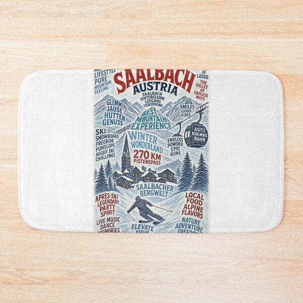 Item preview, Saalbach Austria Alpine Ski Resort with Kohlmaisbahn and Hinterglemm Mountains designed and sold by Aryabek.