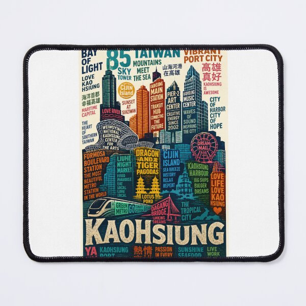 Item preview, Kaohsiung Taiwan Skyline with 85 Sky Tower and Pier-2 Art Center designed and sold by Aryabek.