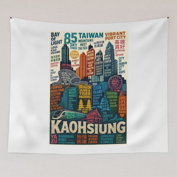Item preview,  Kaohsiung Taiwan Skyline with 85 Sky Tower and Pier-2 Art Center designed and sold by Aryabek.