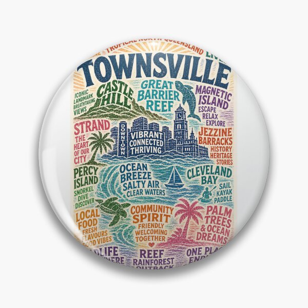 Item preview, Townsville Queensland Coastal City with Castle Hill and Great Barrier Reef designed and sold by Aryabek.