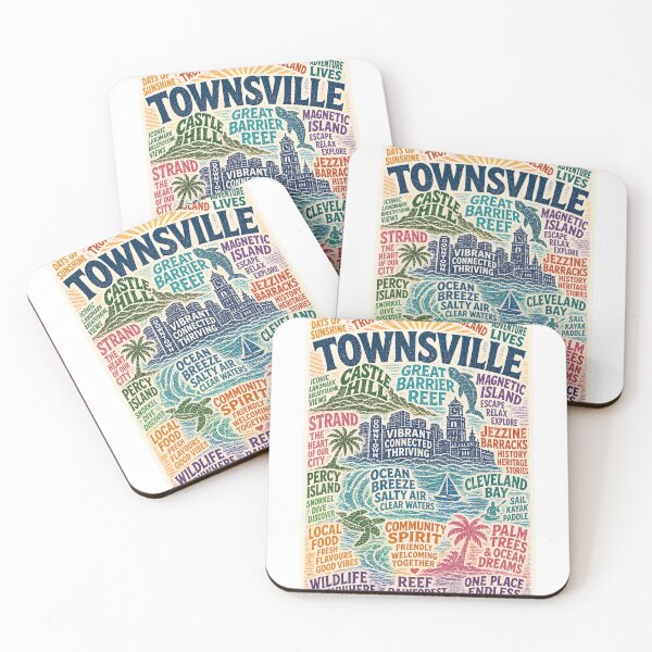 Item preview, Townsville Queensland Coastal City with Castle Hill and Great Barrier Reef designed and sold by Aryabek.