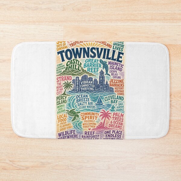 Item preview, Townsville Queensland Coastal City with Castle Hill and Great Barrier Reef designed and sold by Aryabek.