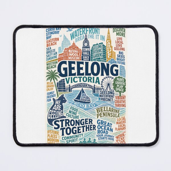 Item preview, Geelong Victoria Waterfront with Cunningham Pier and Corio Bay designed and sold by Aryabek.