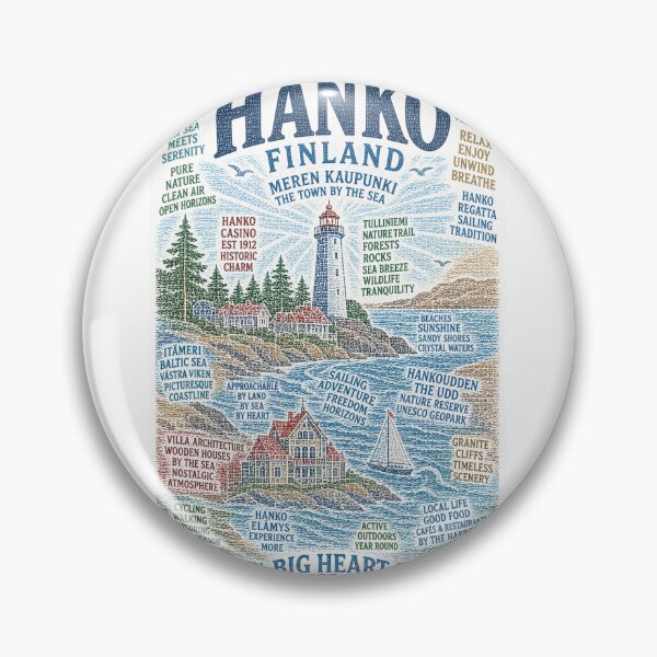 Item preview, Hanko Finland Baltic Coastline with Hanko Casino and Tulliniemi Lighthouse designed and sold by Aryabek.
