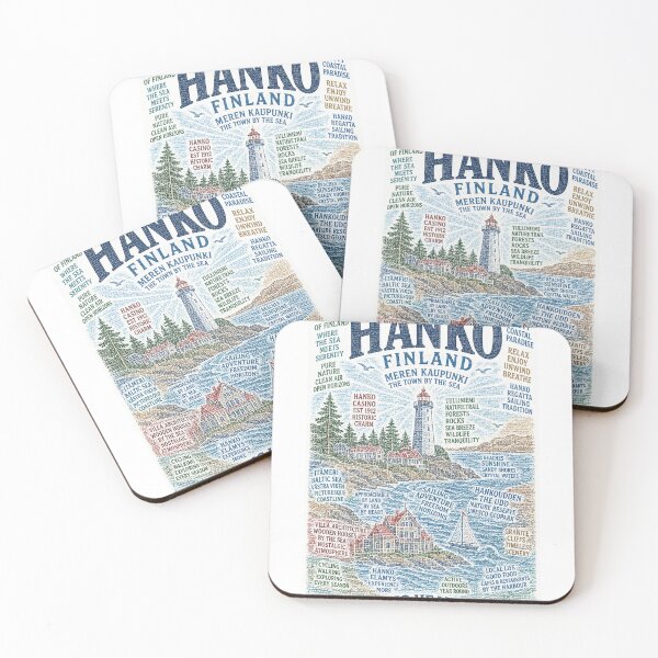 Item preview, Hanko Finland Baltic Coastline with Hanko Casino and Tulliniemi Lighthouse designed and sold by Aryabek.