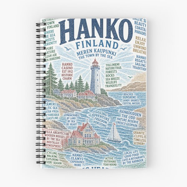 Item preview, Hanko Finland Baltic Coastline with Hanko Casino and Tulliniemi Lighthouse designed and sold by Aryabek.