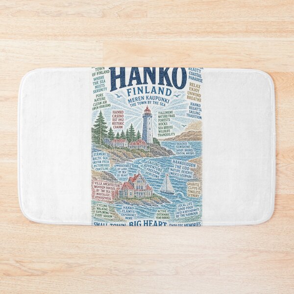 Item preview, Hanko Finland Baltic Coastline with Hanko Casino and Tulliniemi Lighthouse designed and sold by Aryabek.